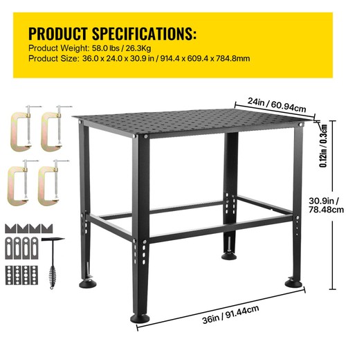 Welding table x24 800lbs - 36"x24",